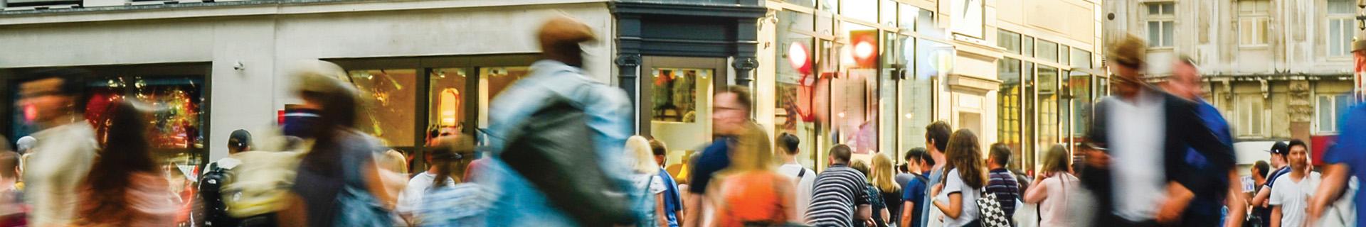 Shoppers in street